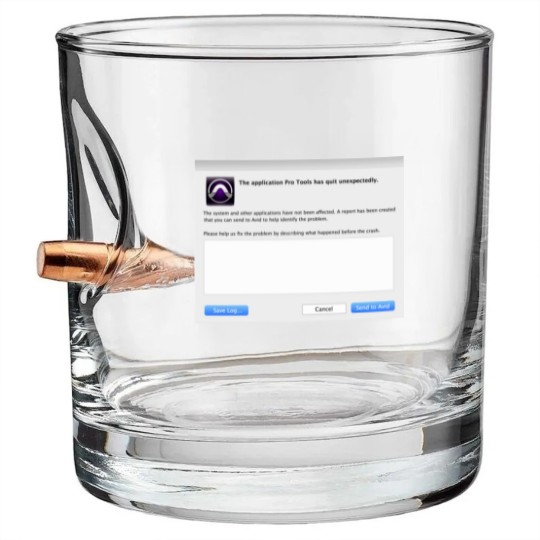 Discover Pro Tools has Quit Unexpectedly Merchandise Bullet Whiskey Glasses