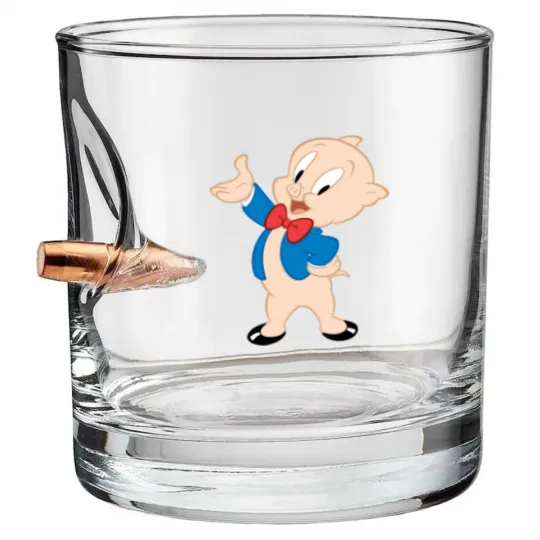 Discover Porky Pig | Classic Pose Bullet Whiskey Glasses