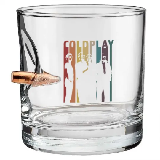 Discover Vintage Retro Coldplay Bullet Whiskey Glasses, Vintage Coldplay Bullet Whiskey Glasses, Coldplay Gift, Retro Gift Bullet Whiskey Glasses