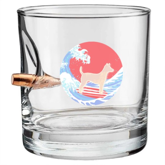 Discover American Hairless Terrier T- Bullet Whiskey Glasses American Hairless Terrier Gifts - Ocean Waves Surfing American Hairless Terrier.  Gifts For American Hairless Terrier Moms, Dads & Owners T- Bullet Whiskey Glasses