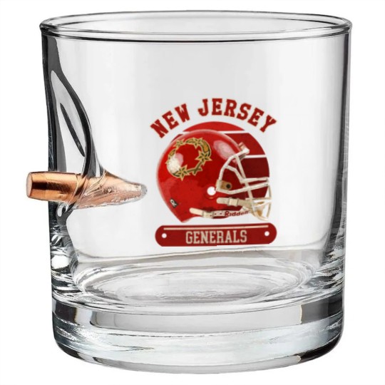 Discover New Jersey Generals Helmet - New Jersey Generals - Bullet Whiskey Glasses