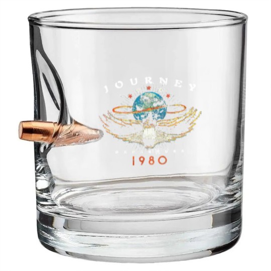 Discover Journey Departure Tour 1980 Men’s Bullet Whiskey Glasses, Bullet Whiskey Glasses For Music Fan