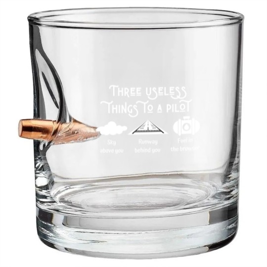 Discover Three useless things to a pilot Bullet Whiskey Glasses