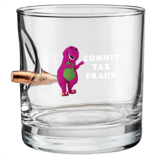 Discover Barney Commit Tax Fraud Customize Classic Bullet Whiskey Glasses