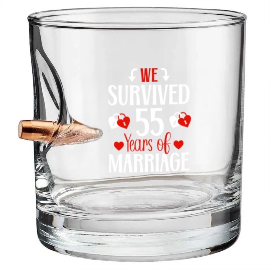 Discover 55th Wedding Anniversary 55 Year Marriage Romantic Bullet Whiskey Glasses