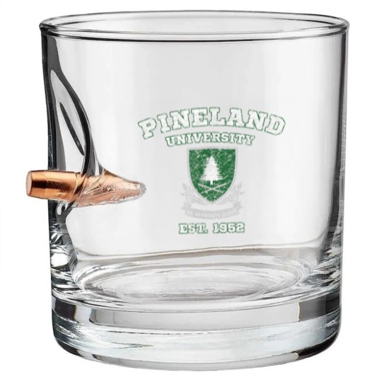 Discover Pineland University Vintage Graphic Bullet Whiskey Glasses
