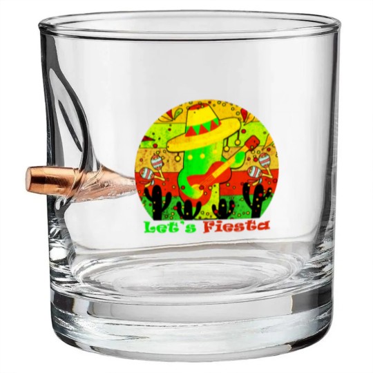 Discover Lets Fiesta Cinco De Mayo Mexican Guitar Cactus Bullet Whiskey Glasses