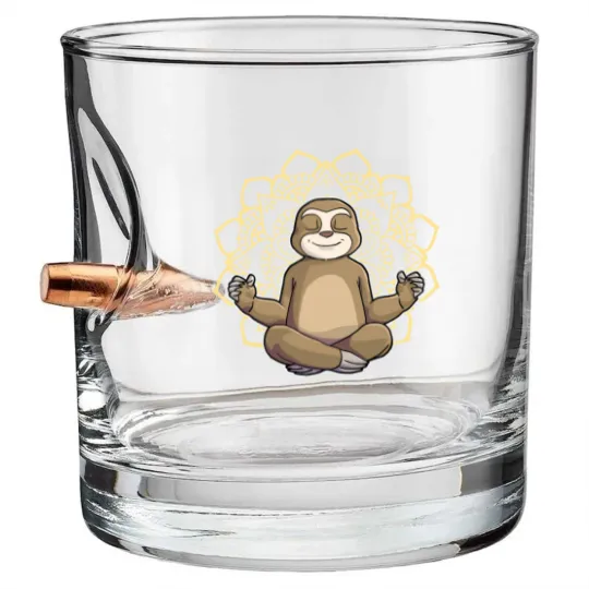 Discover Yoga Sloth My Spirit Animal Meditation Namaste Lazy Animal Bullet Whiskey Glasses