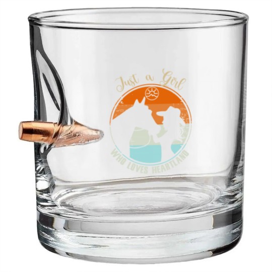 Discover heartland ranch, heartland, sunset, vintage, retro Bullet Whiskey Glasses