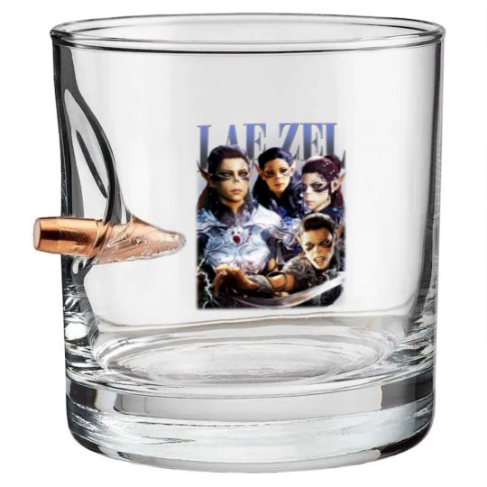 Discover Vintage 90s Style Lae'zel - Baldurs Gate 3 Gift For Fan Unisex Bullet Whiskey Glasses S-5XL