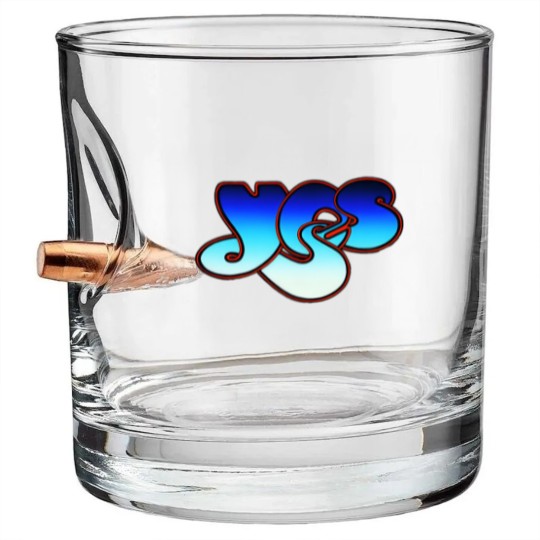 Discover Blue Yes Logo Bullet Whiskey Glasses