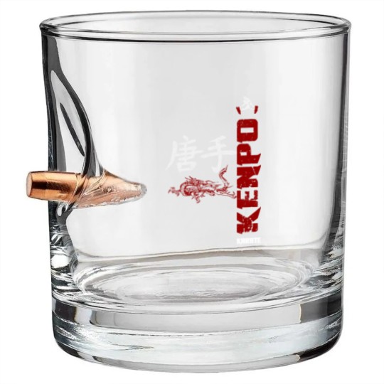 Discover vertical kenpo with chinese kanji dragon red Bullet Whiskey Glasses