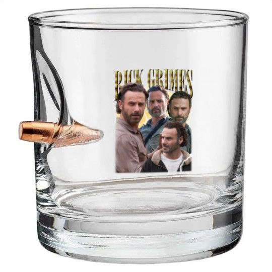 Discover Rick Grimes Vintage Bullet Whiskey Glasses, Gift For Women and Man Unisex Bullet Whiskey Glasses