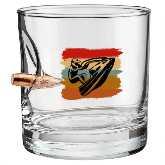 Discover Jetski Seadoo Retro Art Gift Bullet Whiskey Glasses