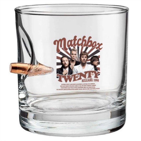 Discover Matchbox Twenty Merch Music Bullet Whiskey Glasses, Matchbox Twenty Rock Tour Music Graphic Bullet Whiskey Glasses