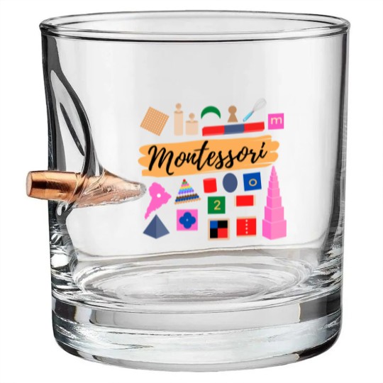 Discover Montessori materials gift for Montessori teacher or Montessori mom Bullet Whiskey Glasses