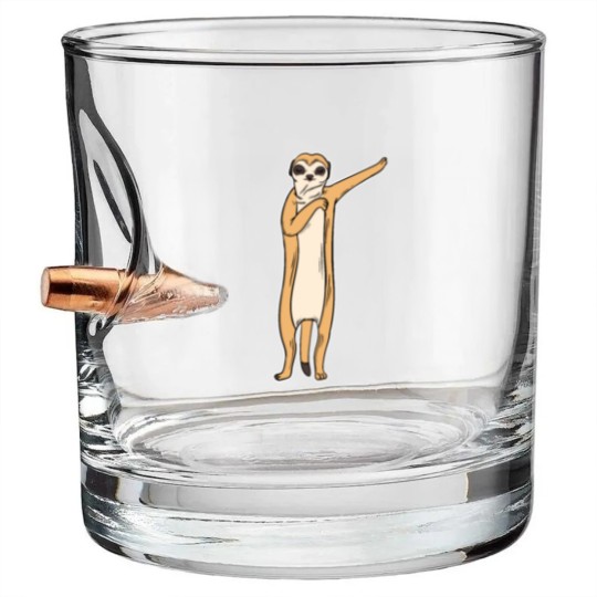 Discover Meerkat Dabbing Dabbin Dabb Dance Gift & Present Bullet Whiskey Glasses