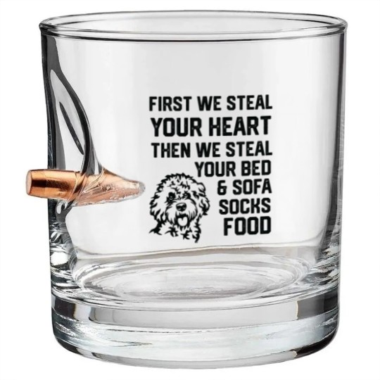 Discover Cockapoo Steal Your Heart Steal Your Bed and Sofa socks food 2 Bullet Whiskey Glasses