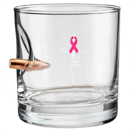 Discover Breast Cancer Faith Breast Cancer Awareness Bullet Whiskey Glasses