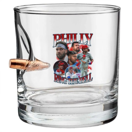 Discover Philly Ring The Bell Bullet Whiskey Glasses, Jose Alvarado Bryce Harper Bullet Whiskey Glasses