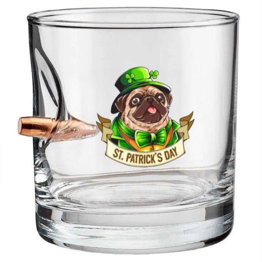 Discover St. Patrick's Day Pug Bullet Whiskey Glasses