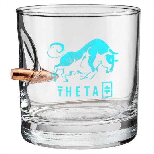 Discover THETA Crypto BULLRUN Blockchain Token Bullet Whiskey Glasses