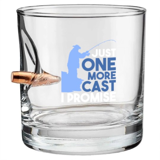 Discover Fishing - Just One More Cast Bullet Whiskey Glasses