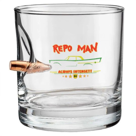 Discover Repo man always intense cult movie t Bullet Whiskey Glasses