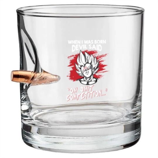 Discover Super Saiyan Majin vegeta)Super Saiyan Majin vegeta Bullet Whiskey Glasses