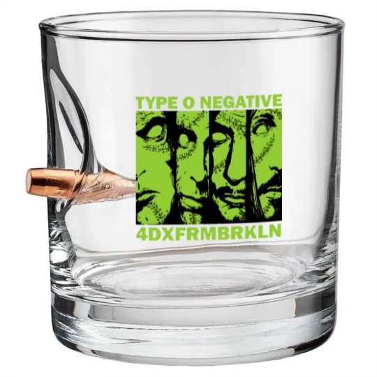 Discover Type O Negative World Coming Down Album Cover Bullet Whiskey Glasses, Hard Rock Music Bullet Whiskey Glasses