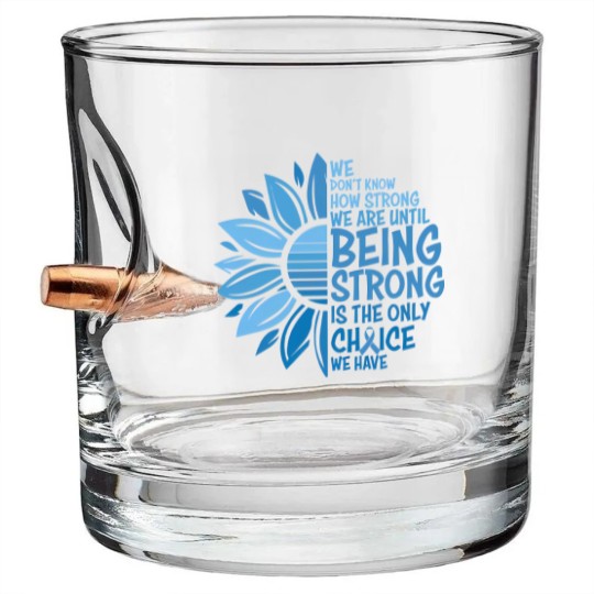 Discover Colon Cancer Awareness Bullet Whiskey Glasses, Cancer Ribbon Graphic Tees