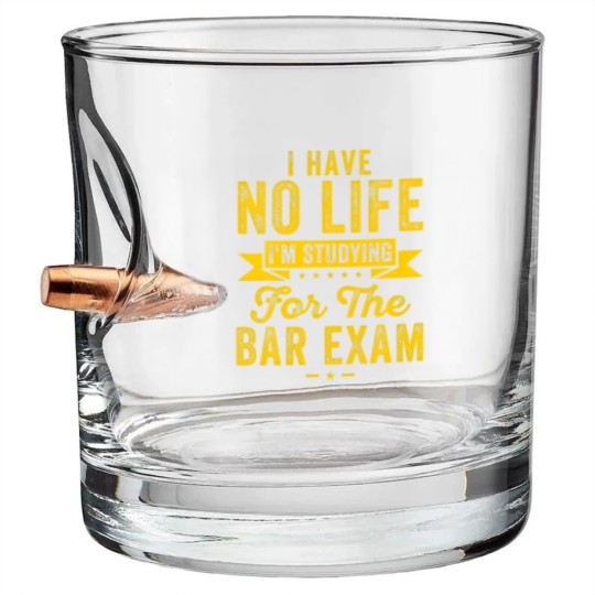 Discover Bar Exam Funny Law School Graduation Women Men Law Bullet Whiskey Glasses