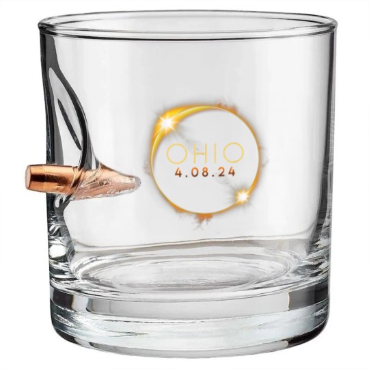 Discover Solar Eclipse 2024 State Ohio Total Solar Eclipse Bullet Whiskey Glasses