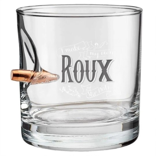 Discover gumbo t i make my own roux stir dat quote Bullet Whiskey Glasses