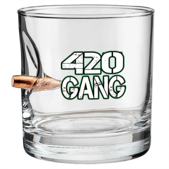 Discover 420 Gang Marijuanaa Gift 420 Gang Marijuanaa Gift Bullet Whiskey Glasses