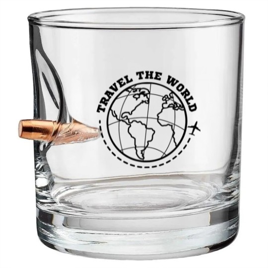 Discover World Travel Travel Bullet Whiskey Glasses