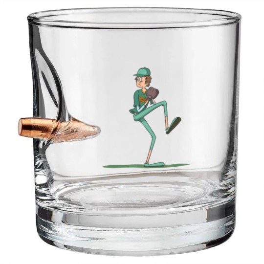 Discover Baseball pitcher throwing Bullet Whiskey Glasses