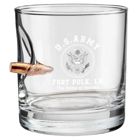 Discover Fort Polk Louisiana Bullet Whiskey Glasses