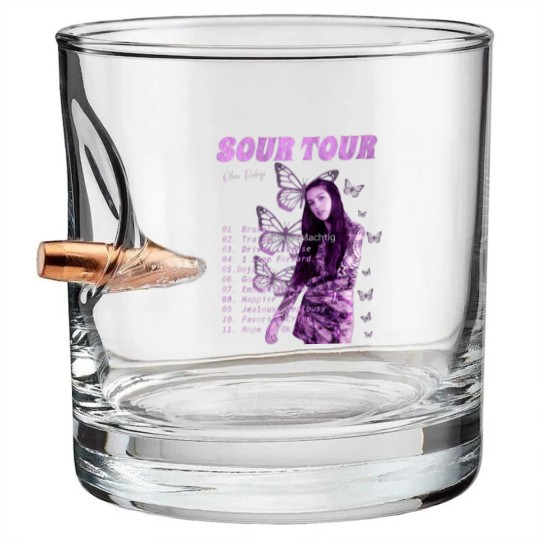 Discover Sour Tour concert Classic Bullet Whiskey Glasses