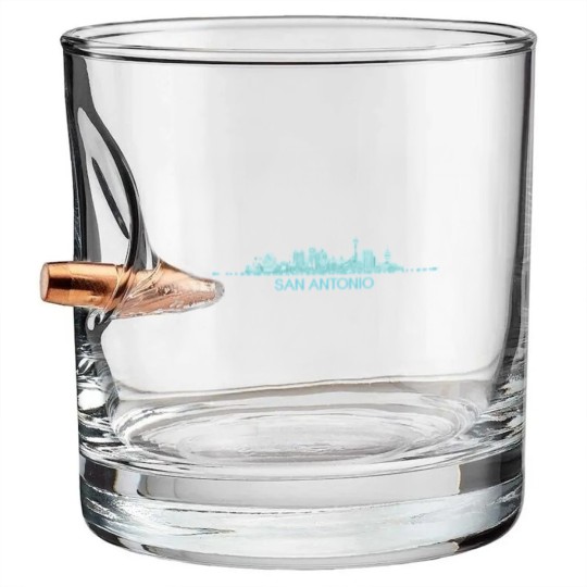 Discover San Antonio Skyline - San Antonio Skyline - Bullet Whiskey Glasses