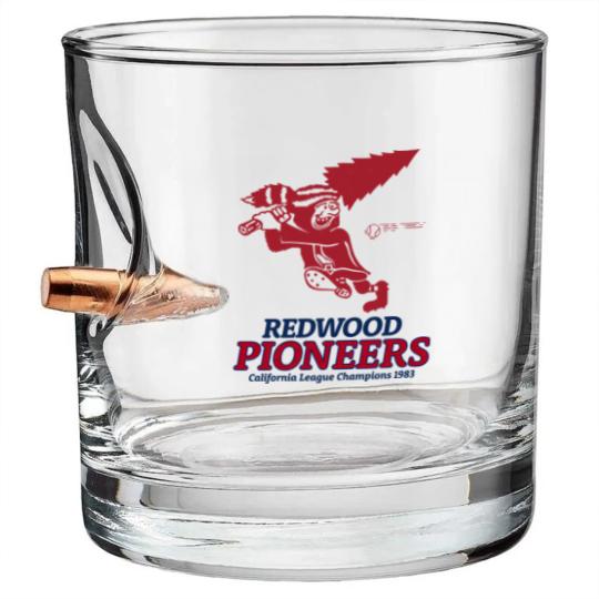 Discover Defunct Redwood Pioneers Baseball 1983 - California - Bullet Whiskey Glasses