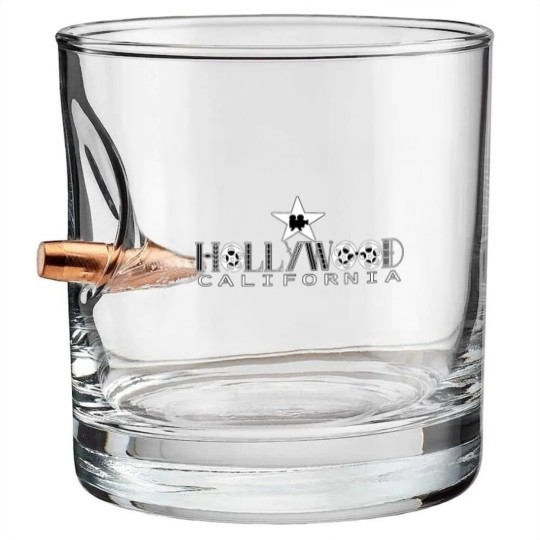 Discover Hollywood California LA Film Movie Star Souvenir Bullet Whiskey Glasses