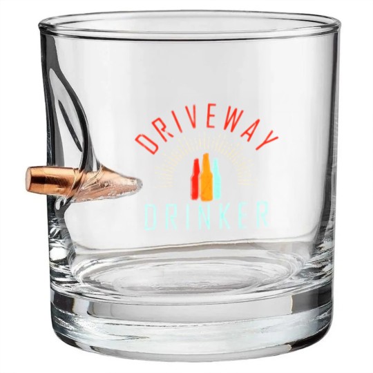 Discover Driveway Drinker Bullet Whiskey Glasses Retro Vintage Funny Bullet Whiskey Glasses