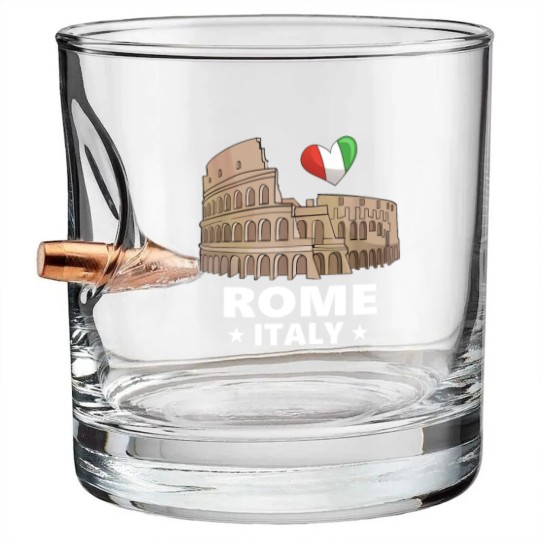Discover I Love Rome Italy Colosseum Bullet Whiskey Glasses