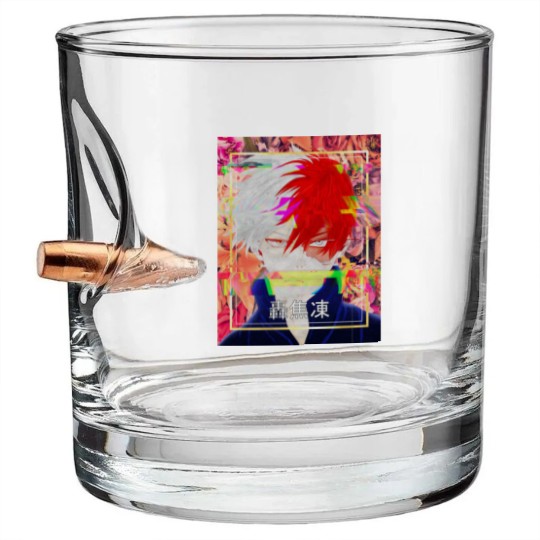 Discover Shoto Todoroki Glitch - Hero Anime - Bullet Whiskey Glasses