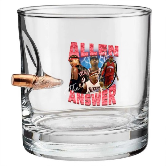 Discover Allen Iverson Vintage Unisex Bullet Whiskey Glasses, Vintage Allen Iverson Bullet Whiskey Glasses