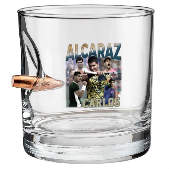Discover Carlos Alcaraz Bullet Whiskey Glasses, Carlos Alcaraz 90s Bootleg Bullet Whiskey Glasses