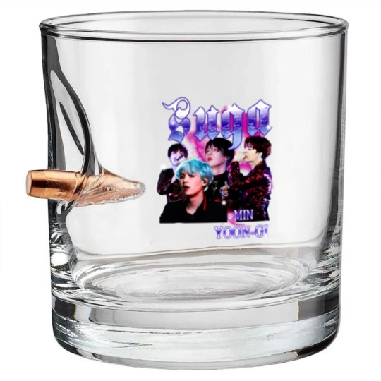 Discover Retro Suga BTS Unisex Black Bullet Whiskey Glasses