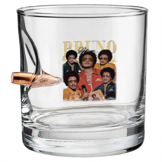 Discover Bruno Mars Music Bullet Whiskey Glasses, Bruno Mars Music Pop Bullet Whiskey Glasses, Bruno Mars Concert 2023 Bullet Whiskey Glasses