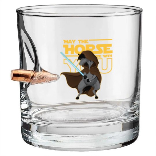Discover May The Horse Be With You Funny Parody Bullet Whiskey Glasses